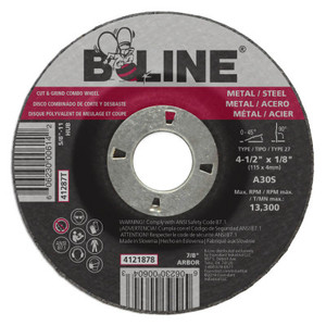 B-LINE ABRASIVES - 4-1/2 X 1/8 B-LINE T27 COMBO WHEEL A30S 7/8 A.H.  - 903-4121878 (10 EA = 1 PK)