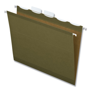 Pendaflex Ready-Tab Reinforced Hanging File Folders, Letter Size, 1/5-Cut Tabs, Standard Green, 25/Box (PFX42590) View Product Image