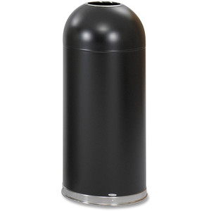 Safco Open Top Dome Waste Receptacle - 15 gal Capacity - Round - 15" Opening Diameter - 37" Height - Stainless Steel
