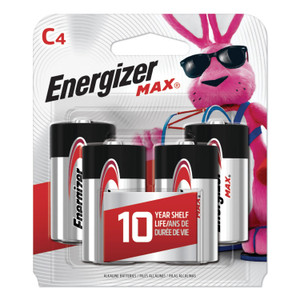 Energizer MAX Alkaline C Batteries, 1.5 V, 4/Pack (EVEE93BP4) View Product Image
