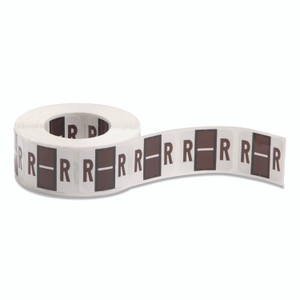 Smead A-Z Color-Coded End Tab Filing Labels, R, 1 x 1.25, White, 500/Roll