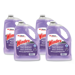 Windex Non-Ammoniated Glass/Multi Surface Cleaner, Pleasant Scent, 128 oz Bottle, 4/CT (SJN697262) View Product Image