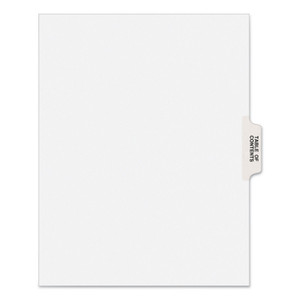 Avery Preprinted Legal Exhibit Side Tab Index Dividers, Avery Style, 25-Tab, Table Of Contents, 11 x 8.5, White, 25/Pack