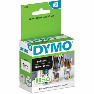 Dymo LW Multi-Purpose Labels 1/2" x 1" - 1/2" Width x 1" Length - Rectangle - Thermal Transfer - White - Paper
