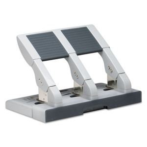 Swingline 75-Sheet Heavy-Duty High-Capacity Three-Hole Adjustable Punch, 9/32" Holes, Putty/Gray