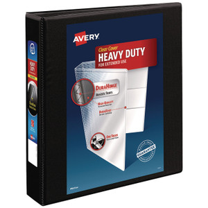 Avery Heavy-Duty Non Stick View Binder with DuraHinge and Slant Rings, 3 Rings, 1.5" Capacity, 11 x 8.5, Black, (5400)