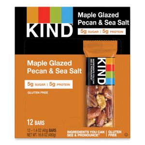 KIND Nuts and Spices Bar, Maple Glazed Pecan and Sea Salt, 1.4 oz Bar, 12/Box (KND17930) View Product Image