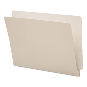 Smead Shelf-Master Reinforced End Tab Colored Folders, Straight Tabs, Letter Size, 0.75" Expansion, Gray, 100/Box