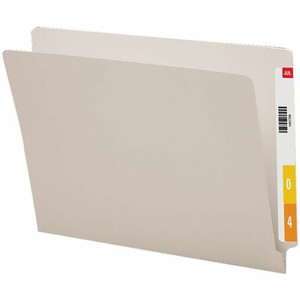 Smead Shelf-Master Straight Tab Cut Letter Recycled End Tab File Folder - 8 1/2" x 11" - 3/4" Expansion - 11 pt. - 2 Plys - Gray