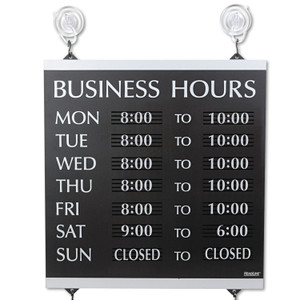 Headline Sign Century Series Business Hours Sign, Heavy-Duty Plastic, 13 x 14, Black (USS4247) View Product Image