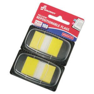 AbilityOne 7510013152024 SKILCRAFT Page Flags, 1 x 1.75, Yellow, 50 Flags/Dispenser, 2 Dispensers/Pack00/Pack (NSN3152024) View Product Image