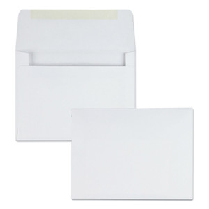 Quality Park Greeting Card/Invitation Envelope, A-2, Square Flap, Gummed Closure, 4.38 x 5.75, White, 500/Box (QUA36226) View Product Image