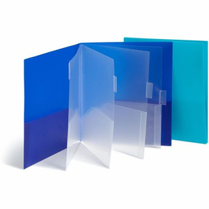 Smead Letter Pocket Folder - 8 1/2" x 11" - 10 Pocket(s) - Dark Blue, Teal - Acid-free - 2/Pack