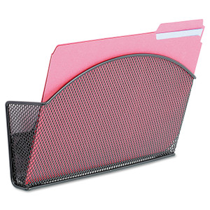 Safco Onyx Magnetic Mesh Panel Accessories, Single File Pocket, 13 x 4.25 x 7.25, Black (SAF4176BL) View Product Image
