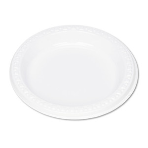 Tablemate Plastic Dinnerware, Plates, 6" dia, White, 125/Pack (TBL6644WH) View Product Image