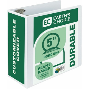 Samsill Earth's Choice Plant-based Durable View Binder - 5" Binder Capacity - Letter - 8 1/2" x 11" Sheet Size - 875 Sheet Capacity - 3 Ring(s)