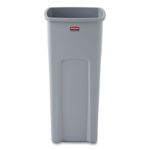 Rubbermaid Commercial Untouchable Square Waste Receptacle, 23 gal, Plastic, Gray (RCP356988GY) View Product Image