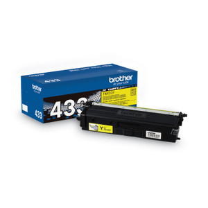 Brother TN433Y High-Yield Toner, 4,000 Page-Yield, Yellow (BRTTN433Y) View Product Image