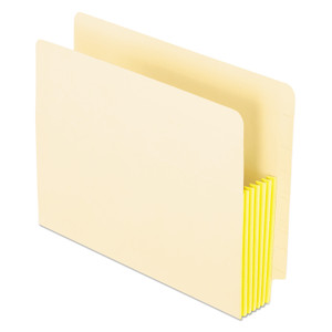 Pendaflex Manila Drop Front Shelf File Pockets with Rip-Proof-Tape Gusset Top, 5.25" Expansion, Letter Size, Manila, 10/Box