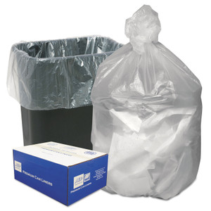 Ultra Plus Can Liners, 16 gal, 8 microns, 24" x 33", Natural, 50 Bags/Roll, 20 Rolls/Carton (WBIHD24338N) View Product Image