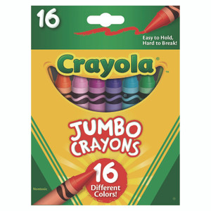Crayola Jumbo Crayons, Assorted, 16/Box