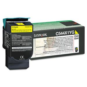 Lexmark C544X1YG Return Program Extra High-Yield Toner, 4,000 Page-Yield, Yellow (LEXC544X1YG) View Product Image