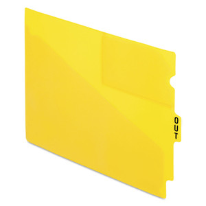 Pendaflex Colored Poly End Tab "Out" Guides, 1/3-Cut: Center Position, For Letter Size Files, Yellow, 50/Box