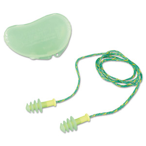 Howard Leight by Honeywell FUS30S-HP Fusion Multiple-Use Earplugs, Small, 27NRR, Corded, GN/WE, 100 Pairs (HOWFUS30SHP) View Product Image
