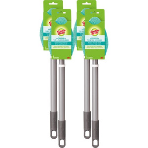 Scotch-Brite Bath Scrubber - 24" Handle Length - Plastic Handle - (MMM549X4CT)