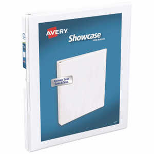 Avery Showcase Economy View Binders with Slant Rings, 3 Rings, 0.5" Capacity, 11 x 8.5, White