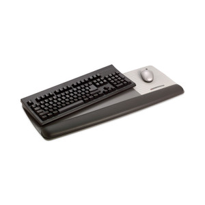 3M Antimicrobial Gel Mouse Pad/Keyboard Wrist Rest Platform, 25.5 x 10.6, Black/Silver (MMMWR422LE) View Product Image