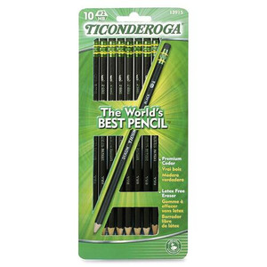 Dixon Ticonderoga Company Ticonderoga No. 2 Pencil, Soft, 10/CD, Black (DIX13915) View Product Image