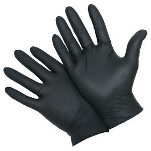 West Chester Durable Industrial Grade Nitrile Disposable Gloves, 5 mil, Medium, Black View Product Image