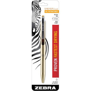 Zebra Pen Sarasa Grand Retractable Gel Pens - 0.7 mm Pen Point - Refillable - Retractable - Liquid Gel Ink - Brass Barrel