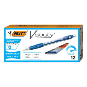 BIC Velocity Original Mechanical Pencil, 0.7 mm, HB (#2), Black Lead, Blue Barrel, Dozen View Product Image