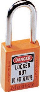 Orange Plastic Safety Padlock  Keyed Differently (470-410Orj)