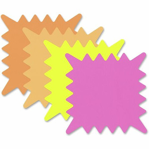 Cosco 5x5 Fluorescent Die-cut Sign - 5.3" Width - Square Shape - Fluorescent, Sturdy, Durable, Die-cut - Card Stock - Fluorescent