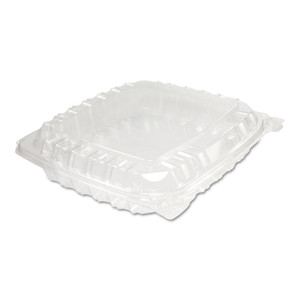 Dart ClearSeal Hinged-Lid Plastic Containers, 8.31 x 8.31 x 2, Clear, Plastic, 125/Bag, 2 Bags/Carton (DCCC89PST1) View Product Image