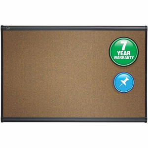 Quartet Prestige Bulletin Board - 36" Board Height x 48" Board Width - Brown Cork Surface - Self-healing, Durable - Light Cherry Frame