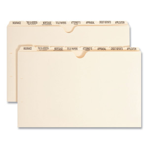 Smead Replacement Pressboard Mortgage File Dividers, Punched for K-Style Fasteners, Legal Size, Manila, 8 Dividers/Set, 12 Sets/Box