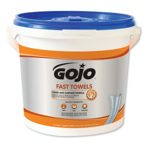 Gojo Fast Wipes Hand Cleaning Towels Case, Citrus, Wet Wipe, 4 Buckets Per Case, 130 Wipers Per Bucket (315-6298-04) View Product Image