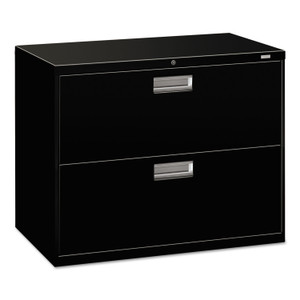 HON Brigade 600 Series Lateral File, 2 Legal/Letter-Size File Drawers, Black, 36" x 18" x 28" (HON682LP) View Product Image