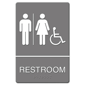 Headline Sign ADA Sign, Restroom/Wheelchair Accessible Tactile Symbol, Molded Plastic, 6 x 9 (USS4811) View Product Image
