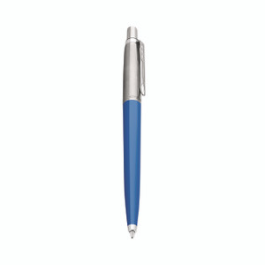 Parker Jotter Ballpoint Pen, Retractable, Medium 0.7 mm, Blue Ink, Royal Blue/Chrome Barrel