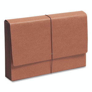 Smead TUFF Expanding Wallets, 5.25" Expansion, 1 Section, Elastic Cord Closure, Legal Size, Redrope