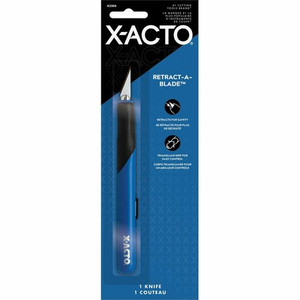X-Acto Retract-A-Blade No. 1 Knife - 1 Carbon Steel Blade - Retractable, Comfortable Grip, Anti-roll, Durable, Replaceable Blade - Metal - Blue