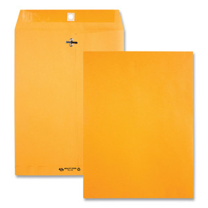 Quality Park Clasp Envelope, 28 lb Bond Weight Kraft, #97, Square Flap, Clasp/Gummed Closure, 10 x 13, Brown Kraft, 100/Box QUA38197