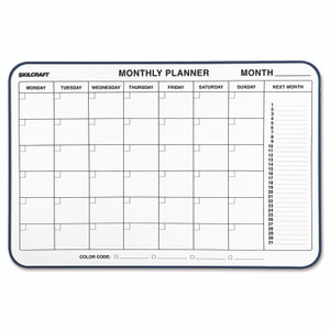AbilityOne 7520014845263, SKILCRAFT Cubicle Calendar Board, 42-Day Planning/Scheduling, 24" x 36", White Surface, Satin Aluminum Frame