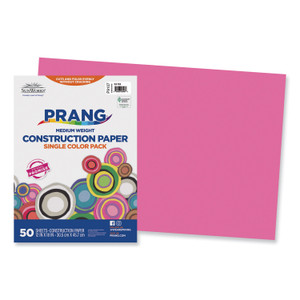 Prang SunWorks Construction Paper, 50 lb Text Weight, 12 x 18, Hot Pink, 50/Pack (PAC9107) View Product Image