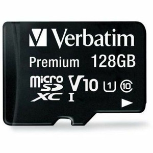 Verbatim Premium 128 GB Class 10/UHS-I microSDXC - 1 Each - TAA Compliant - 45 MB/s Read